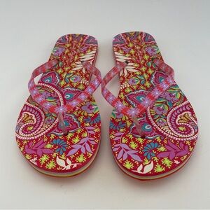 Vera Bradley Pink and Red Paisley Sandals